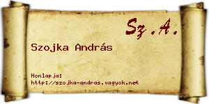 Szojka András névjegykártya